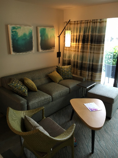 Westin St John Sunset Bay studio villa living area with convertible sofa